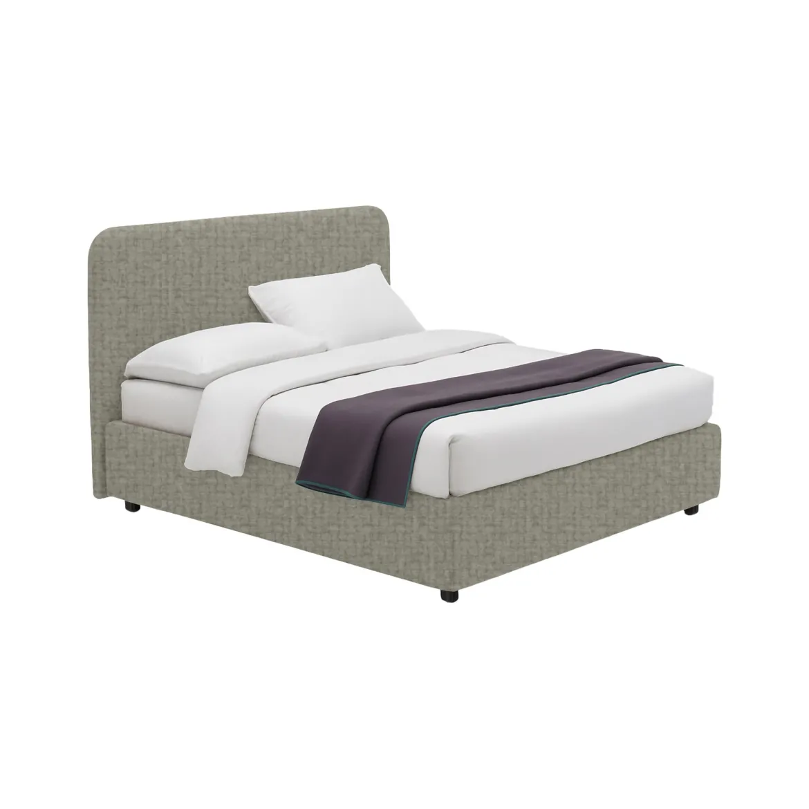 Letto Singolo Grigio Sfoderabile Contenitore, Dimensione Materasso 90x200 cm - Serrone