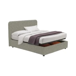 Letto Singolo Grigio Sfoderabile Contenitore, Dimensione Materasso 90x200 cm - Serrone