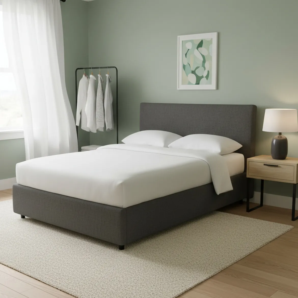 Letto Singolo Grigio Tortora Sfoderabile Contenitore, Dimensione Materasso 90x190 cm - Quisquina