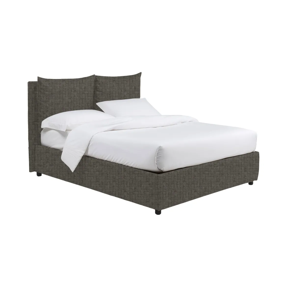 Letto Singolo Grigio Tortora Sfoderabile Contenitore, Dimensione Materasso 90x190 cm - Rosora