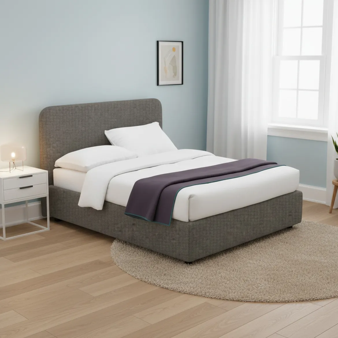 Letto Singolo Grigio Tortora Sfoderabile Contenitore, Dimensione Materasso 90x200 cm - Carbone