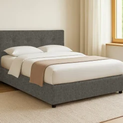 Letto Singolo Grigio Tortora Sfoderabile Contenitore, Dimensione Materasso 90x200 cm - Cerzeto