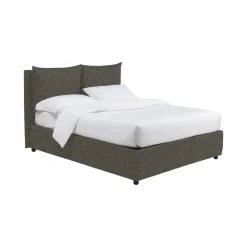 Letto Singolo Grigio Tortora Sfoderabile Contenitore, Dimensione Materasso 90x200 cm - Oncino