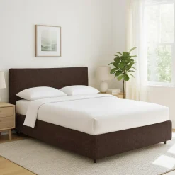 Letto Singolo Marrone Sfoderabile Contenitore, Dimensione Materasso 90x200 cm - Cerzeto