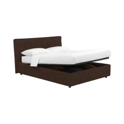Letto Singolo Marrone Sfoderabile Contenitore, Dimensione Materasso 90x200 cm - Cerzeto