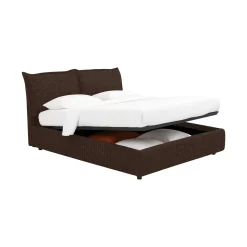 Letto Singolo Marrone Sfoderabile Contenitore, Dimensione Materasso 90x200 cm - Lapedona