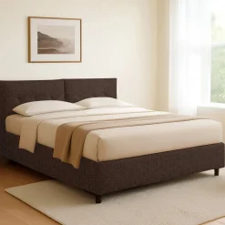Letto Singolo Marrone Sfoderabile Contenitore, Dimensione Materasso 90x200 cm - Oncino