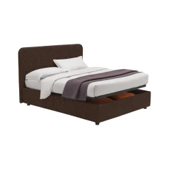 Letto Singolo Marrone Sfoderabile Contenitore, Dimensione Materasso 90x200 cm - Serrone