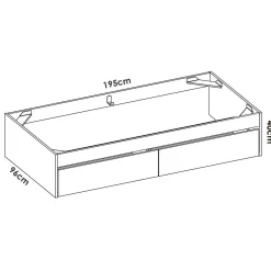 Letto singolo moderno bianco 194x95cm adatto per materasso 90x190 cm - Neki