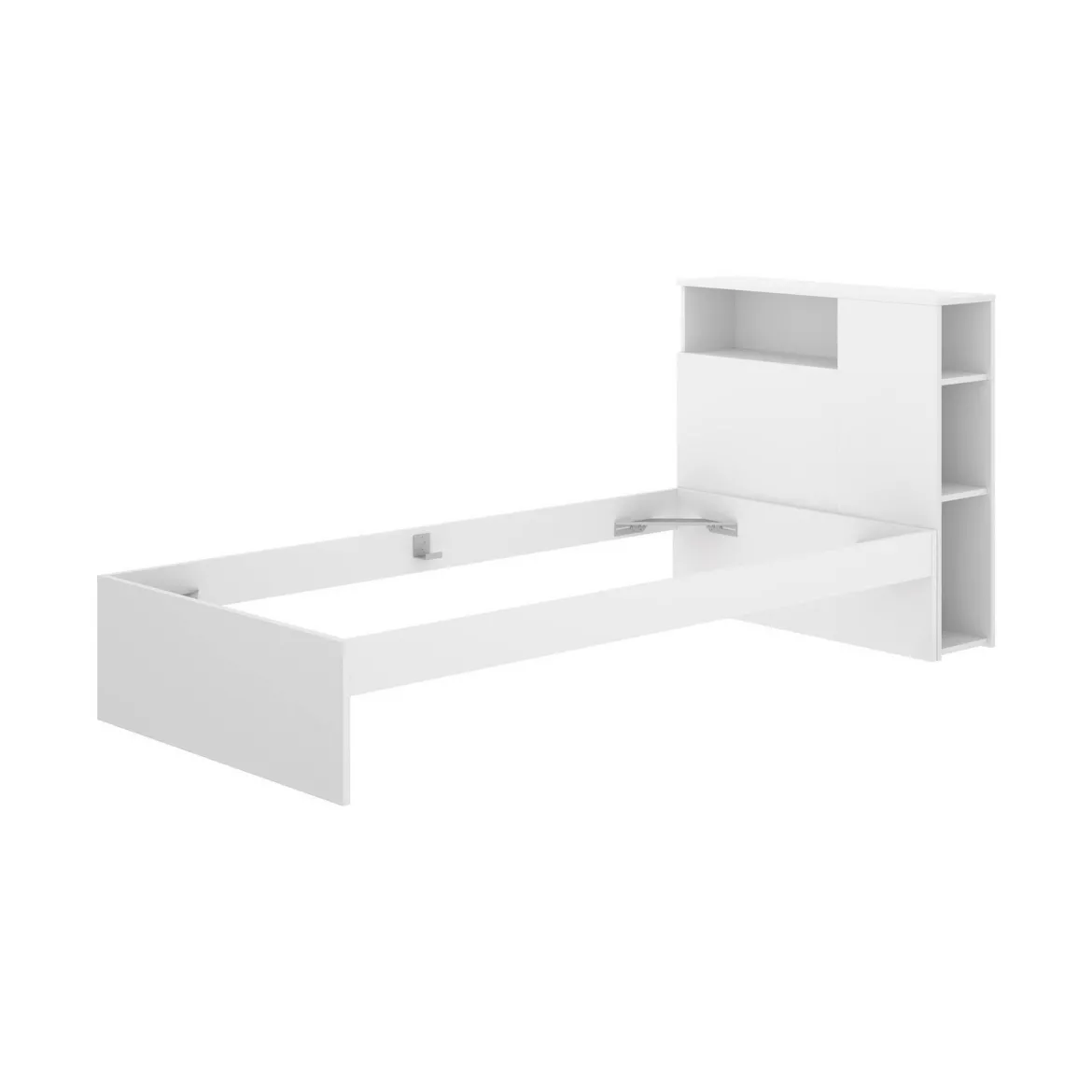 Letto singolo moderno bianco 218x99cm adatto per materasso 90x190 cm - Crispina