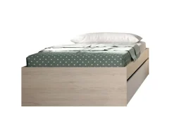 Letto singolo moderno rovere e bianco 194x95cm adatto per materasso 90x190 cm - Neki