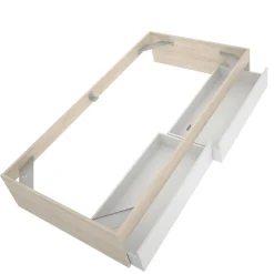 Letto singolo moderno rovere e bianco 194x95cm adatto per materasso 90x190 cm - Neki