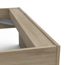 Letto singolo moderno rovere e bianco opaco 124x226cm adatto per materasso 90x200 cm - Wali