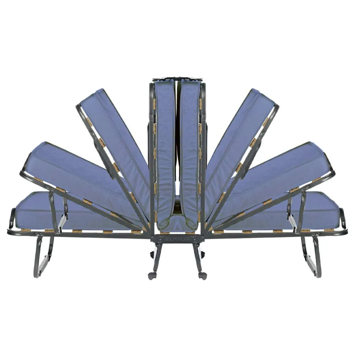 Letto singolo pieghevole sfoderabile 200x80cm blu - Ascea