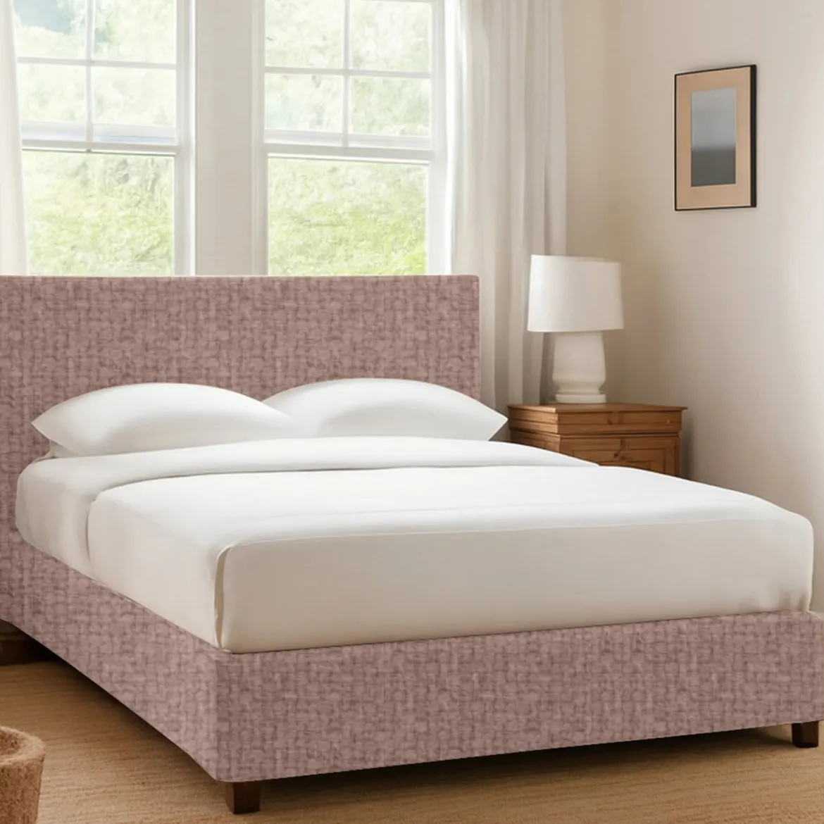 Letto Singolo Rosa Antico Sfoderabile Contenitore, Dimensione Materasso 90x190 cm - Racines