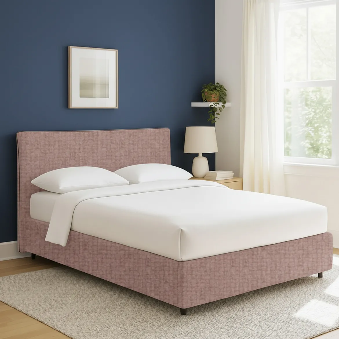 Letto Singolo Rosa Antico Sfoderabile Contenitore, Dimensione Materasso 90x200 cm - Cerzeto