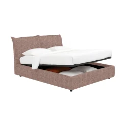 Letto Singolo Rosa Antico Sfoderabile Contenitore, Dimensione Materasso 90x200 cm - Lapedona
