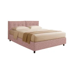 Letto Singolo Rosa Sfoderabile Contenitore, Dimensione Materasso 90x190 cm - Supino