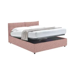 Letto Singolo Rosa Sfoderabile Contenitore, Dimensione Materasso 90x190 cm - Supino