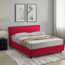 Letto Singolo Rosso Materasso Incluso Sfoderabile, Contenitore Made in Italy - Brozolo
