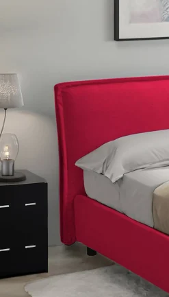 Letto Singolo Rosso Materasso Incluso Sfoderabile, Contenitore Made in Italy - Brozolo