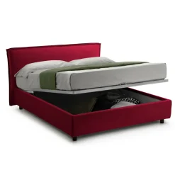 Letto Singolo Rosso Sfoderabile Contenitore, Dimensione Materasso 80x200 cm Made in Italy - Bruino