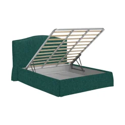 Letto Singolo Verde Petrolio Sfoderabile Contenitore, Dimensione Materasso 90x200 cm - Copparo