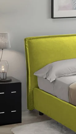 Letto Singolo Verde Sfoderabile Contenitore, Dimensione Materasso 80x200 cm Made in Italy - Brenta