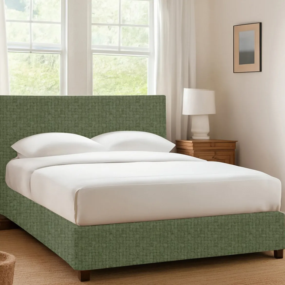 Letto Singolo Verde Sfoderabile Contenitore, Dimensione Materasso 90x190 cm - Ripi