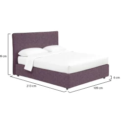 Letto Singolo Viola Lilla Sfoderabile Contenitore, Dimensione Materasso 90x200 cm - Cerzeto