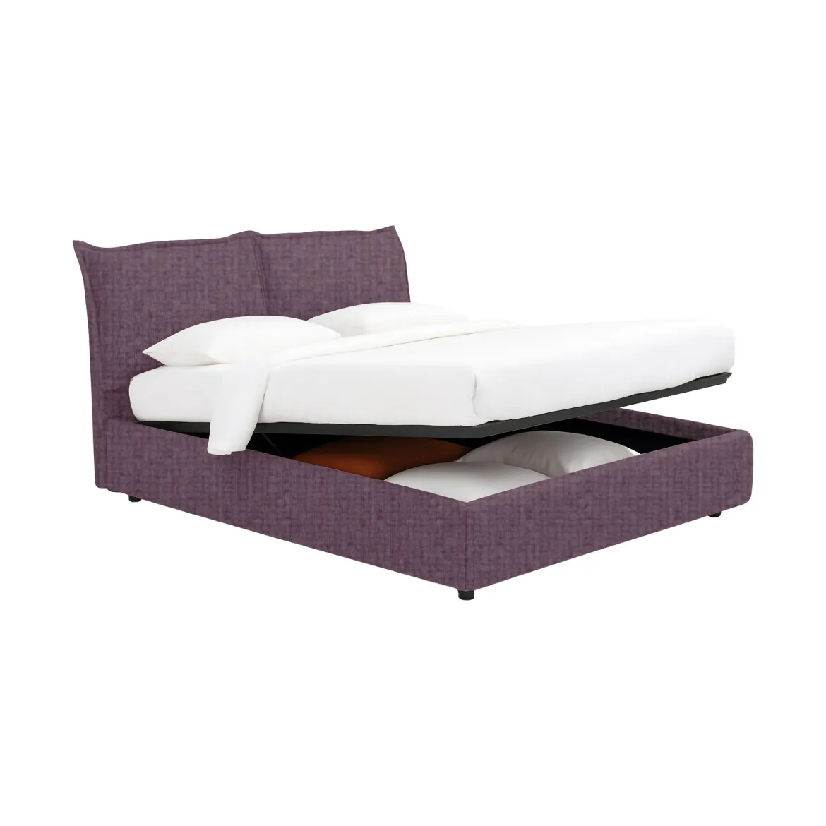 Letto Singolo Viola Lilla Sfoderabile Contenitore, Dimensione Materasso 90x200 cm - Lapedona