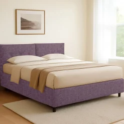 Letto Singolo Viola Lilla Sfoderabile Contenitore, Dimensione Materasso 90x200 cm - Oncino