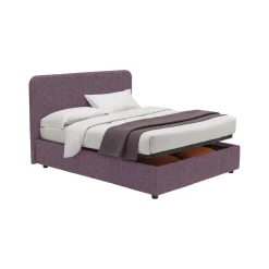 Letto Singolo Viola Lilla Sfoderabile Contenitore, Dimensione Materasso 90x200 cm - Serrone