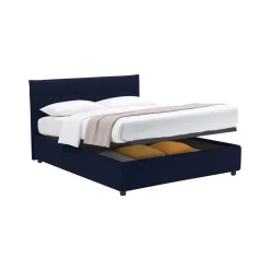 Letto Singolo Viola Scuro Sfoderabile Contenitore, Dimensione Materasso 90x190 cm - Fiumalbo