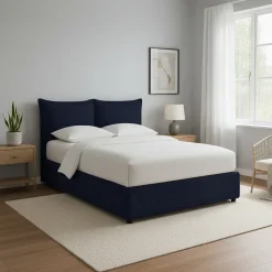 Letto Singolo Viola Scuro Sfoderabile Contenitore, Dimensione Materasso 90x190 cm - Sinio