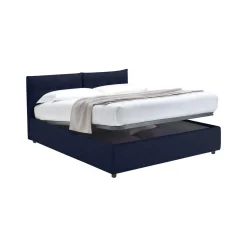 Letto Singolo Viola Scuro Sfoderabile Contenitore, Dimensione Materasso 90x190 cm - Stazzano