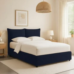 Letto Singolo Viola Scuro Sfoderabile Contenitore, Dimensione Materasso 90x200 cm - Maccagno
