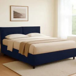 Letto Singolo Viola Scuro Sfoderabile Contenitore, Dimensione Materasso 90x200 cm - Oncino
