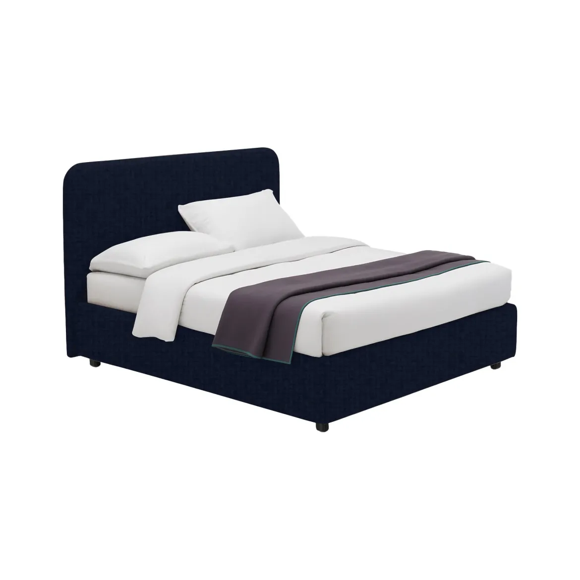 Letto Singolo Viola Scuro Sfoderabile Contenitore, Dimensione Materasso 90x200 cm - Serrone
