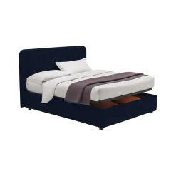 Letto Singolo Viola Scuro Sfoderabile Contenitore, Dimensione Materasso 90x200 cm - Serrone
