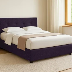 Letto Singolo Viola Sfoderabile Contenitore, Dimensione Materasso 90x190 cm - Fiumalbo