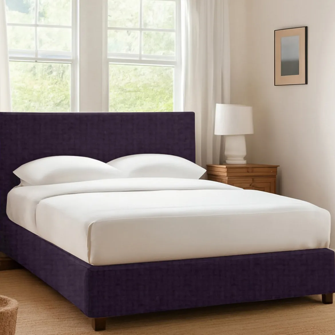 Letto Singolo Viola Sfoderabile Contenitore, Dimensione Materasso 90x190 cm - Ripi