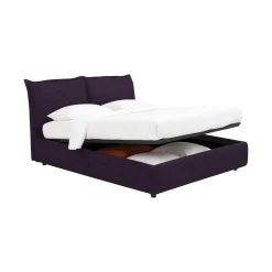 Letto Singolo Viola Sfoderabile Contenitore, Dimensione Materasso 90x190 cm - Sinio