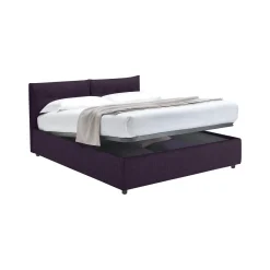 Letto Singolo Viola Sfoderabile Contenitore, Dimensione Materasso 90x190 cm - Supino