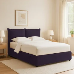 Letto Singolo Viola Sfoderabile Contenitore, Dimensione Materasso 90x200 cm - Lapedona