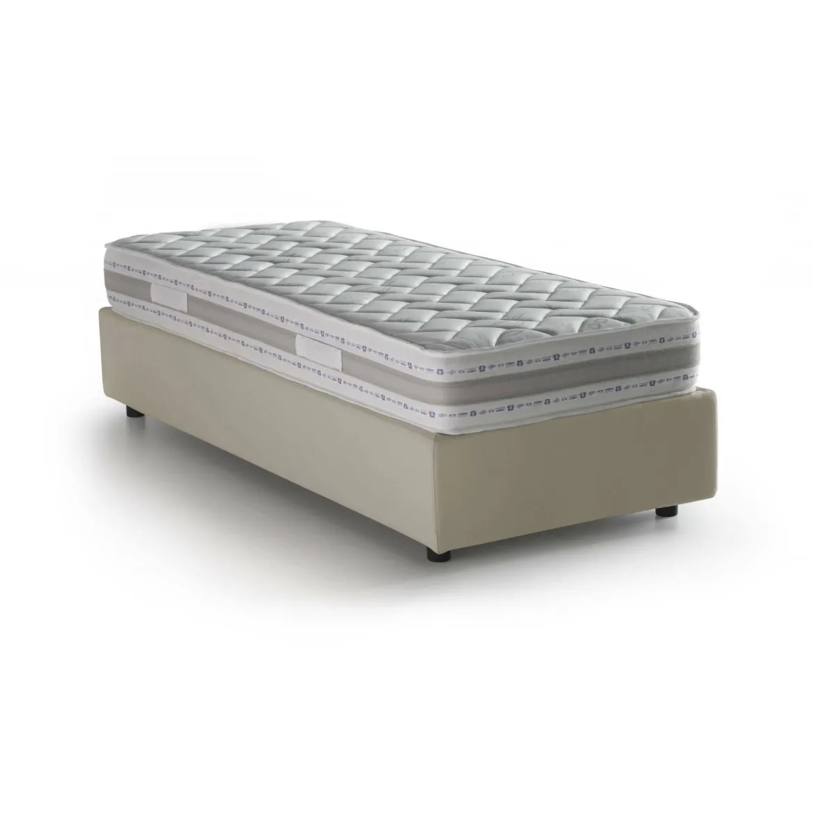 Letto una piazza con contenitore beige 95x215 - Avova