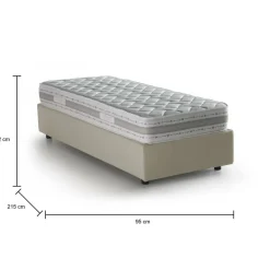 Letto una piazza con contenitore beige 95x215 - Avova