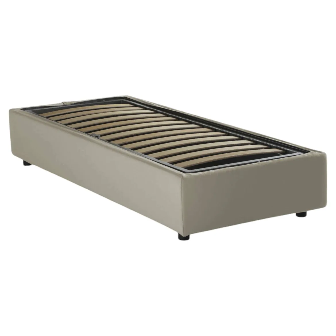 Letto una piazza con contenitore beige 95x215 - Avova