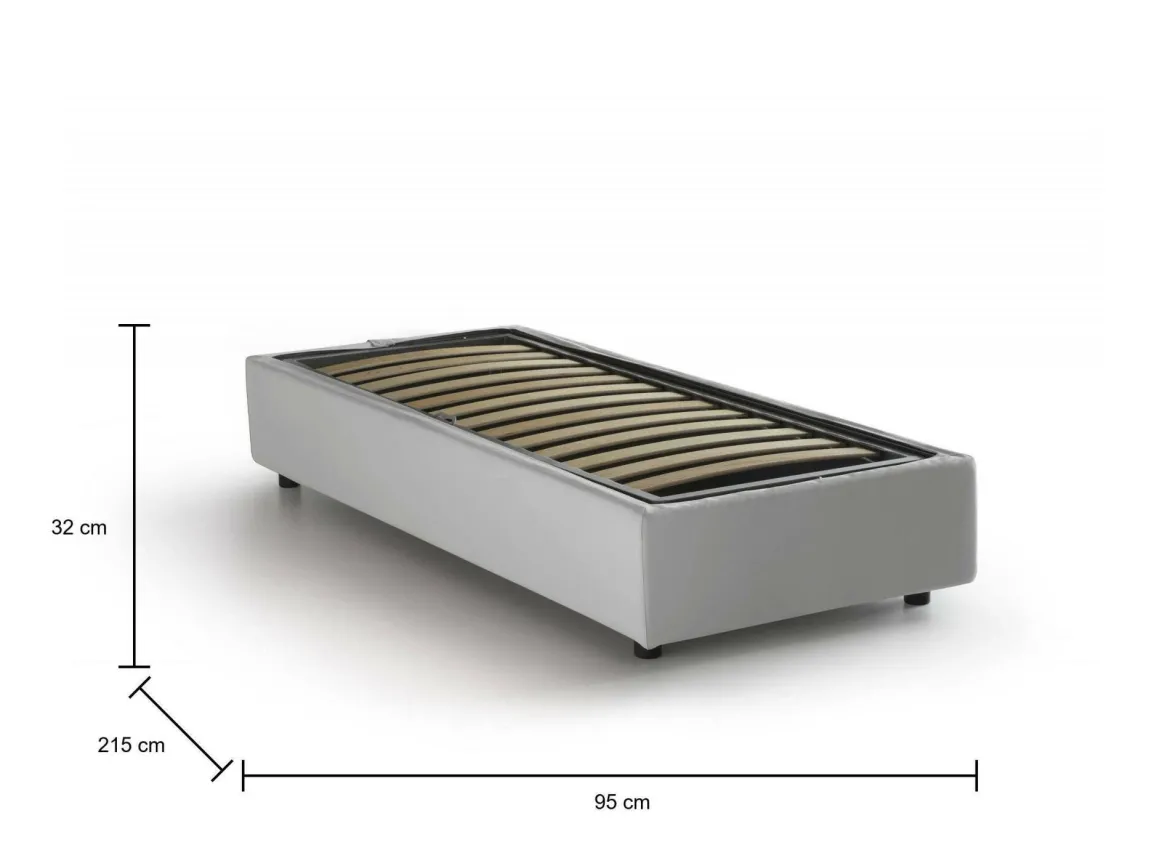 Letto una piazza con contenitore blu 95x215 - Boudicca