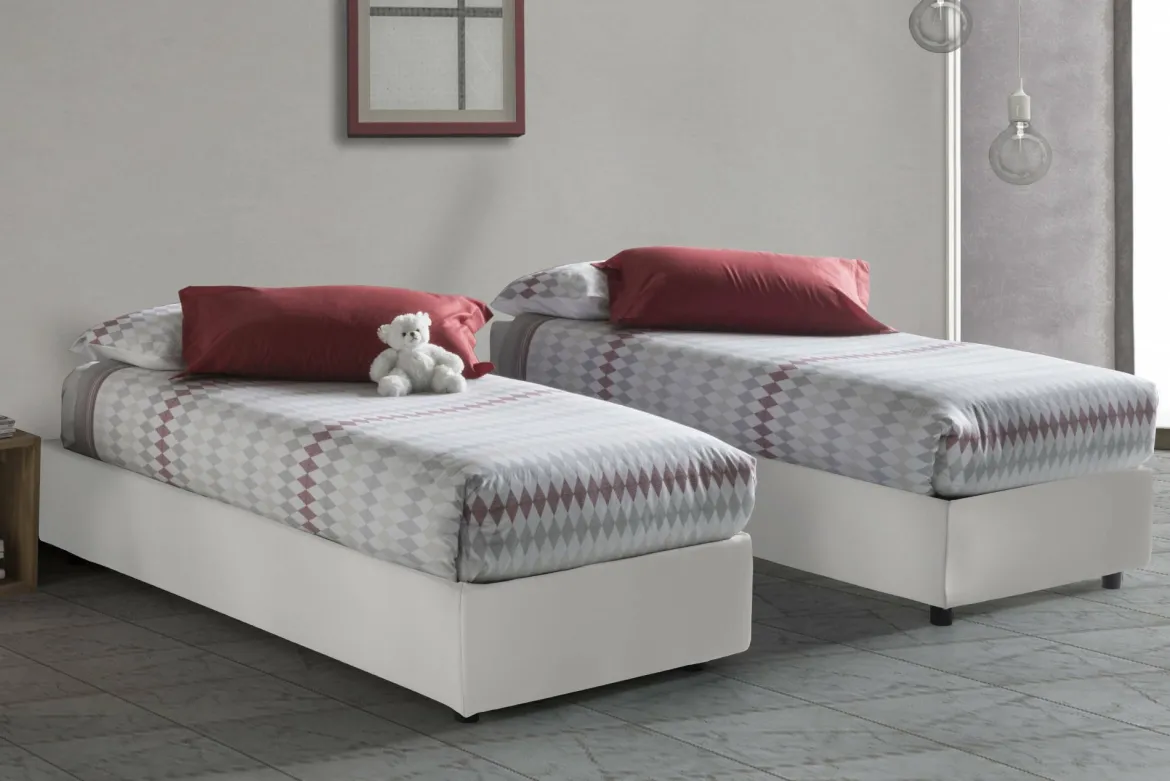 Letto una piazza con contenitore blu 95x215 - Boudicca